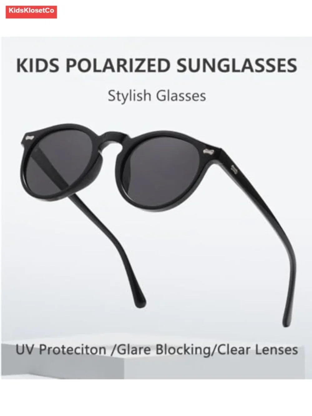Kids Polarized Sunglasses Vintage Cute Round 3 Pack for Ages 3-8